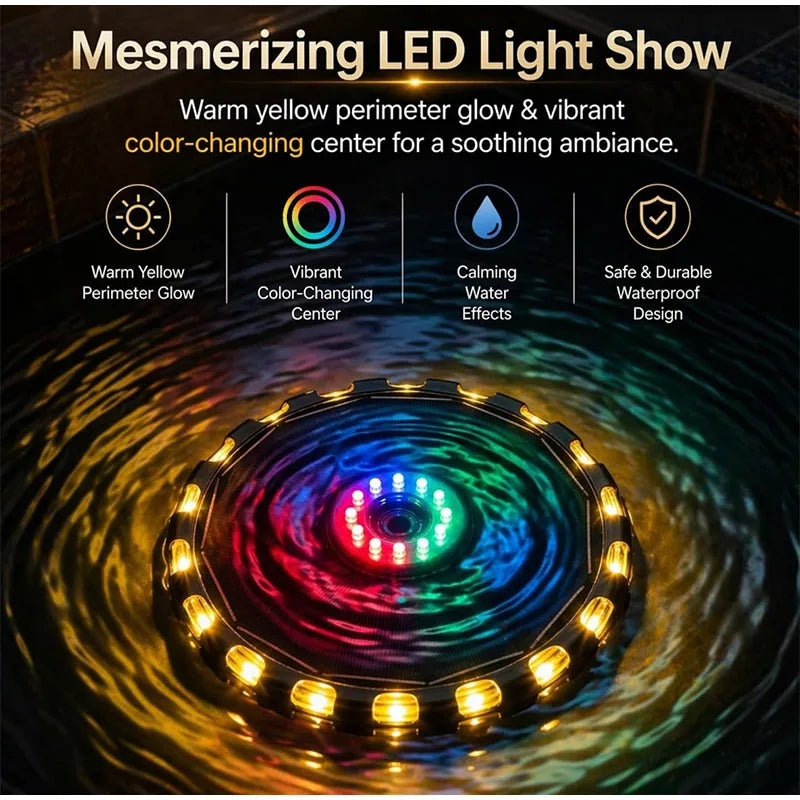 Solar Powered Floating Bath Fountain Bathtub Water Sprayer with Colorful LED Lights 8 Spray Modes Waterproof Cute Shower Toy